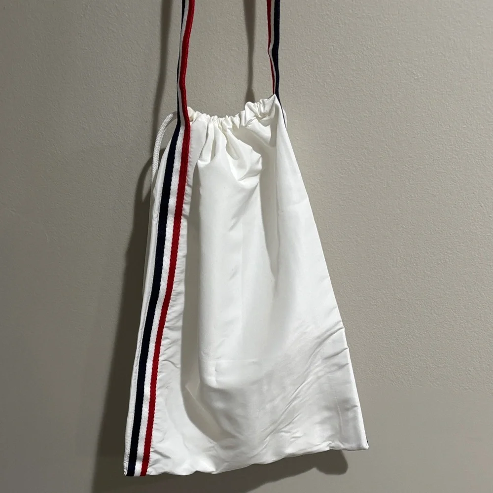 Moncler White Drawstring Bag with Red & Blue Strap - Authentic - Picture 10 of 12